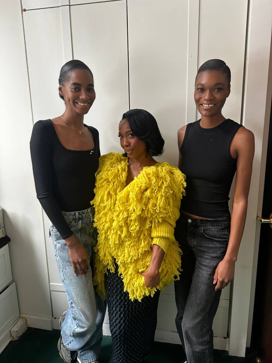 Jamaica in the house! Ahead of Rachel Scott's Diotima Fall 2026 Ready-To-Wear collection show, Jamaican sprinting icon Shelly Ann Fraser-Pryce (centre) shared a backstage moment with SAINT International models Tami Williams (left) and Naki Depass. 