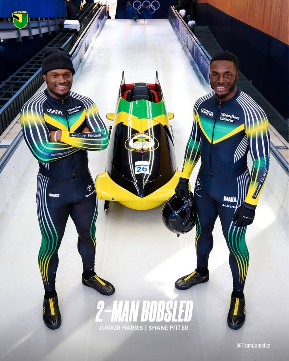 Jamaica Bobsled’s Shane Pitter (left) and Junior Harris.