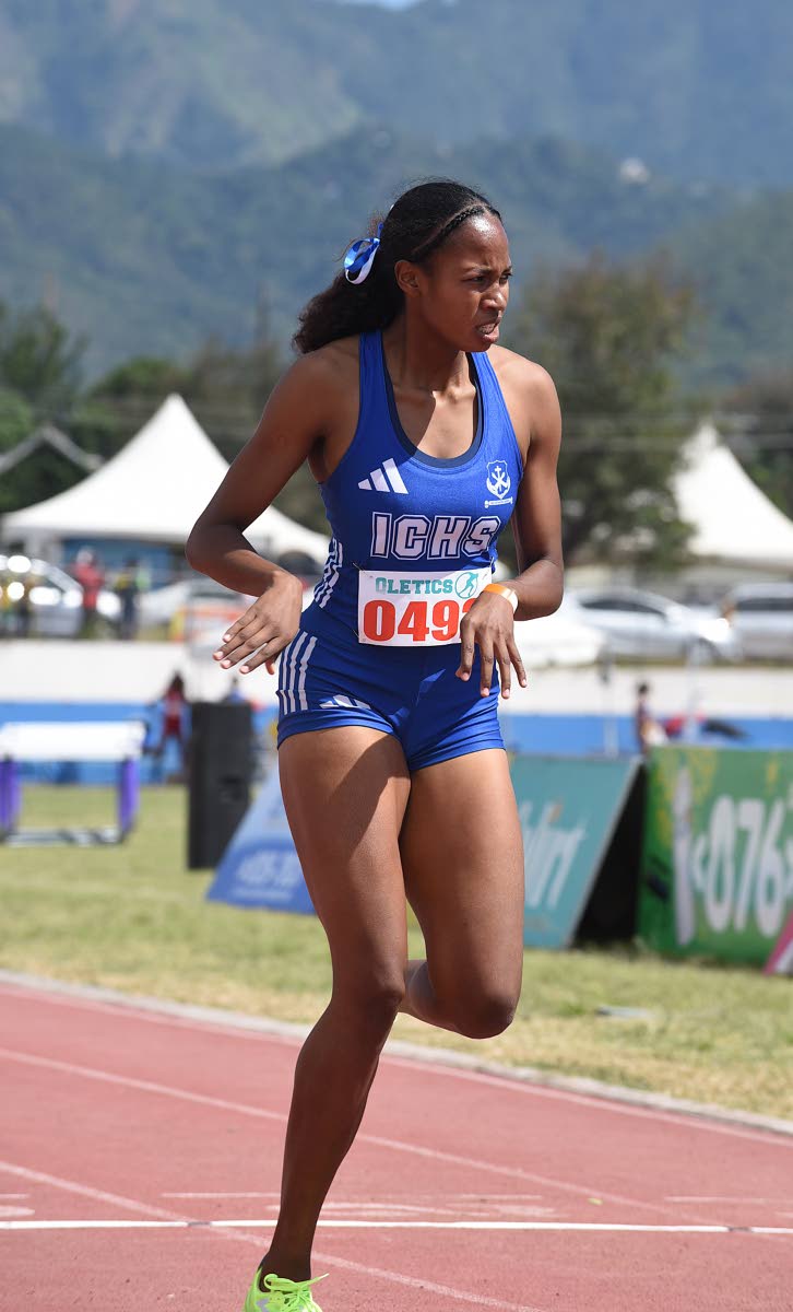 
Immaculate Conception’s Kimberley Wright, in action at the ISSA Corporate Area Athletics Championships at the Ashenheim Stadium, Jamaica College on Friday.