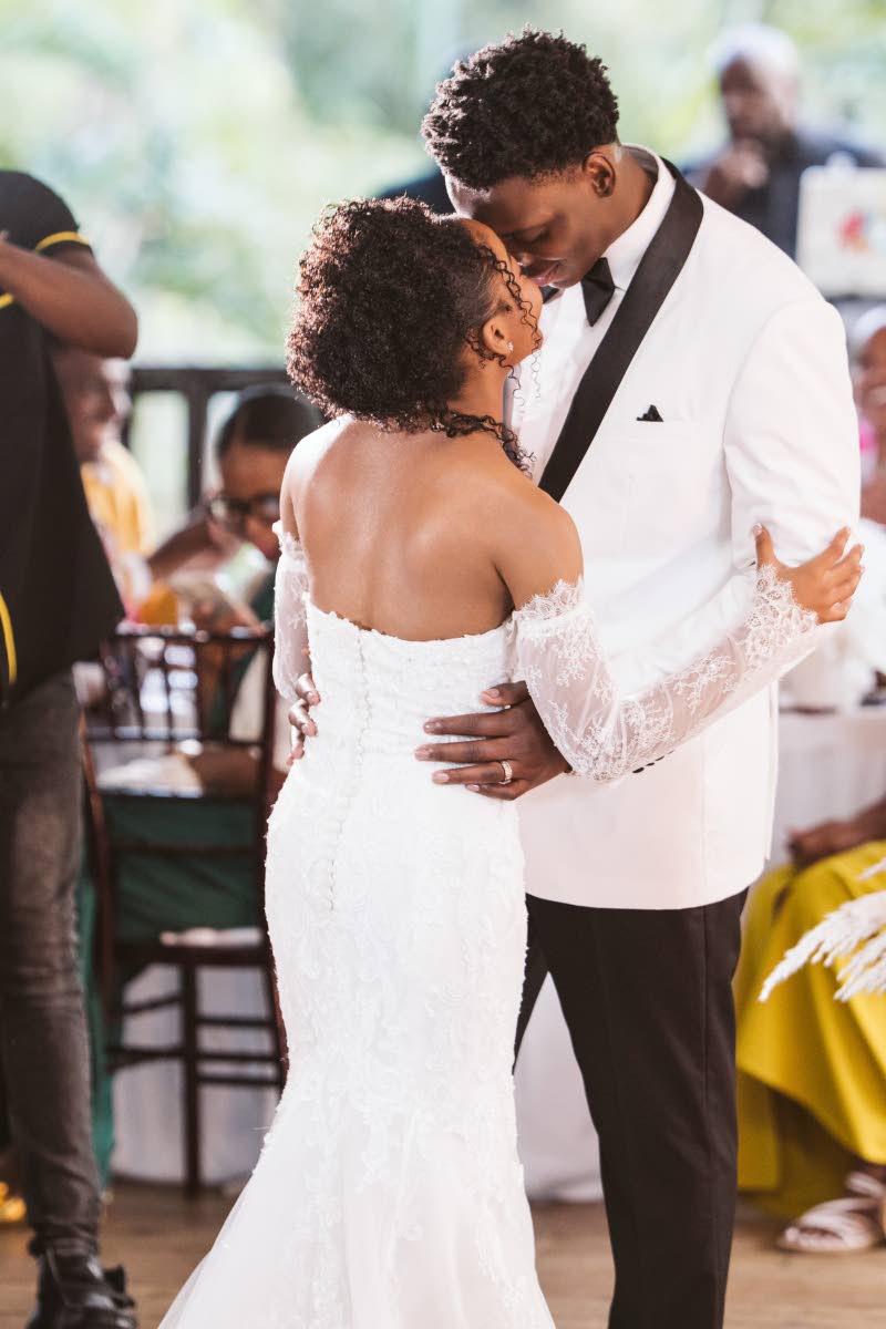 Rohanna and Dalkeith Thomas during their reception at Boone Hall Oasis, St Andrew, on December 20, 2025.