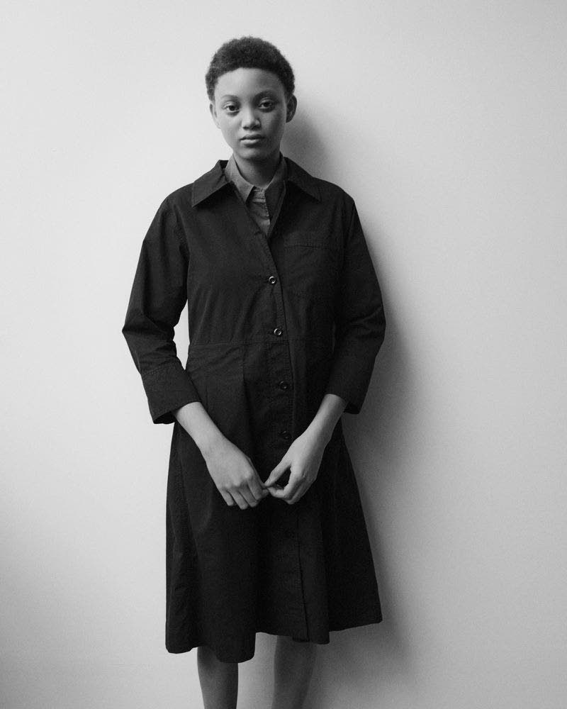 SAINT star Sanique Dill —  shot in London last month for the new MHL by Margaret Howell Spring/Summer 2026 campaign — follows in the footsteps of SAINT stars Kai Newman, Aurelie Giraud and Aworo Mayowa, who all starred in previous campaigns and lookboo