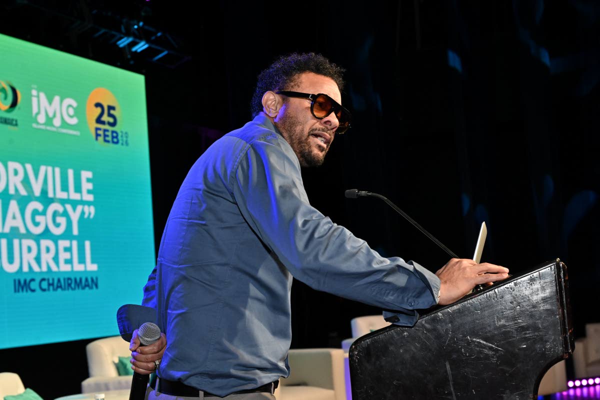 Orville ‘Shaggy’ Burrell speaks at the Island Music Conference. 