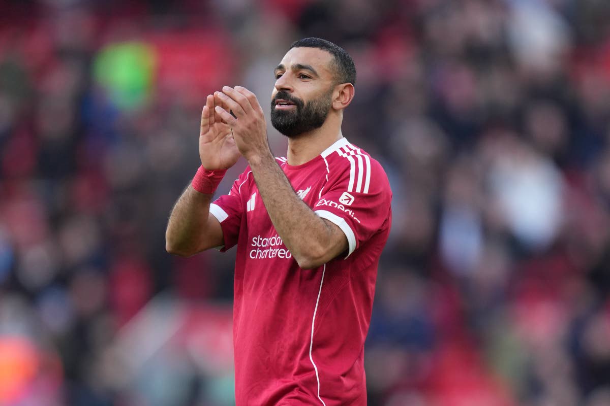 Liverpool’s Mohamed Salah walks off the pitch after the Premier League football match against West Ham United in Liverpool, England, yesterday.