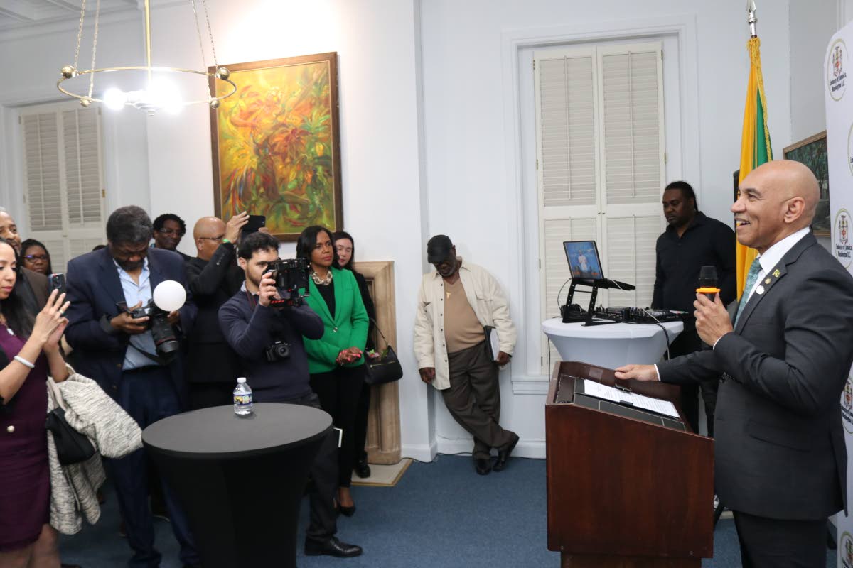 Jamaica’s Ambassador to the United States, Major General (Ret’d) Antony Anderson addresses the inaugural ‘Reggae Night’ event held on February 26 in celebration of Reggae Month at the Embassy of Jamaica.