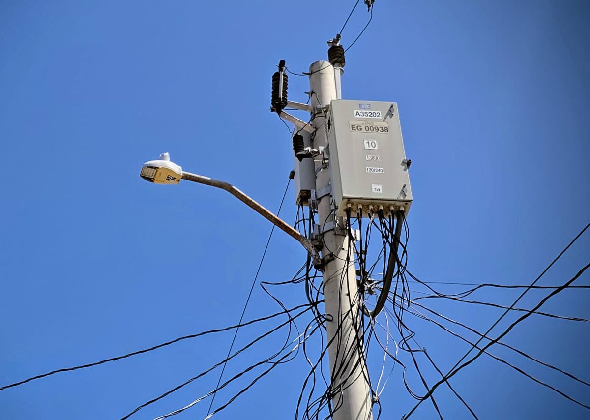 A street light in Denham Town, west Kingston. 