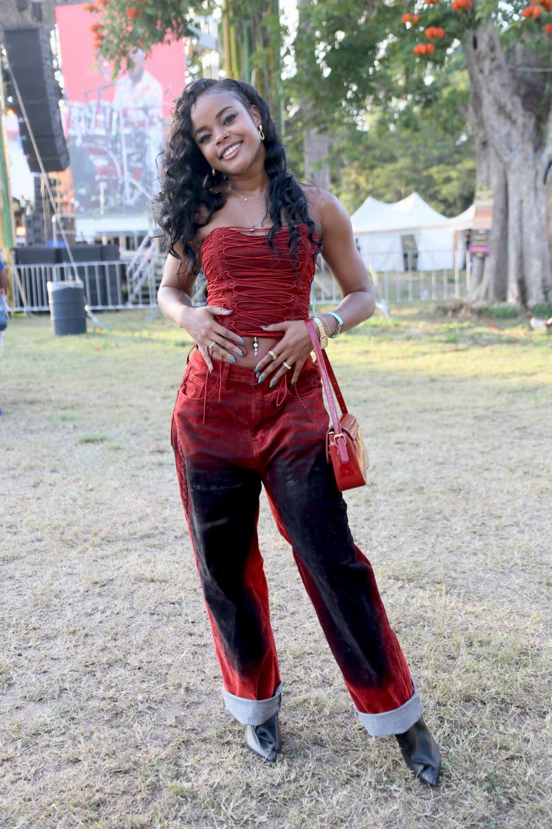 Content creator Leighann Dacres Jones is a hottie in red.