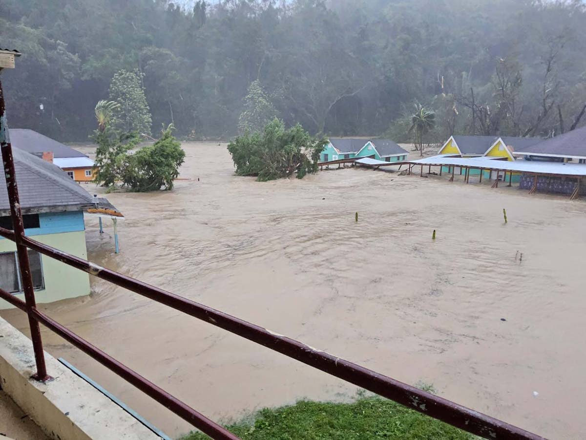 Flood waters from Hurricane Melissa completely submerged a number of buildings at Blessed Assurance Children’s Home in Adelphi, St James. 