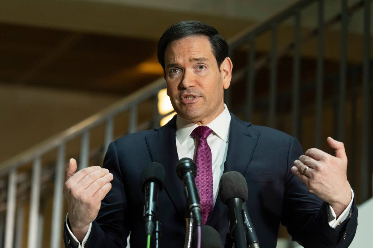 Secretary of State Marco Rubio speaks to reporters before his scheduled House and Senate Intelligence Committees briefing about Iran on Capitol Hill in Washington DC.