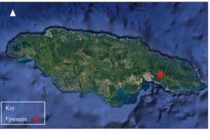 A photo released by the Earthquake Unit at The University of the West Indies, Mona, showing the epicentre of the magnitude 3.9 earthquake reported approximately seven kilometres north of Bull Bay, St Andrew, on March 9, 2026