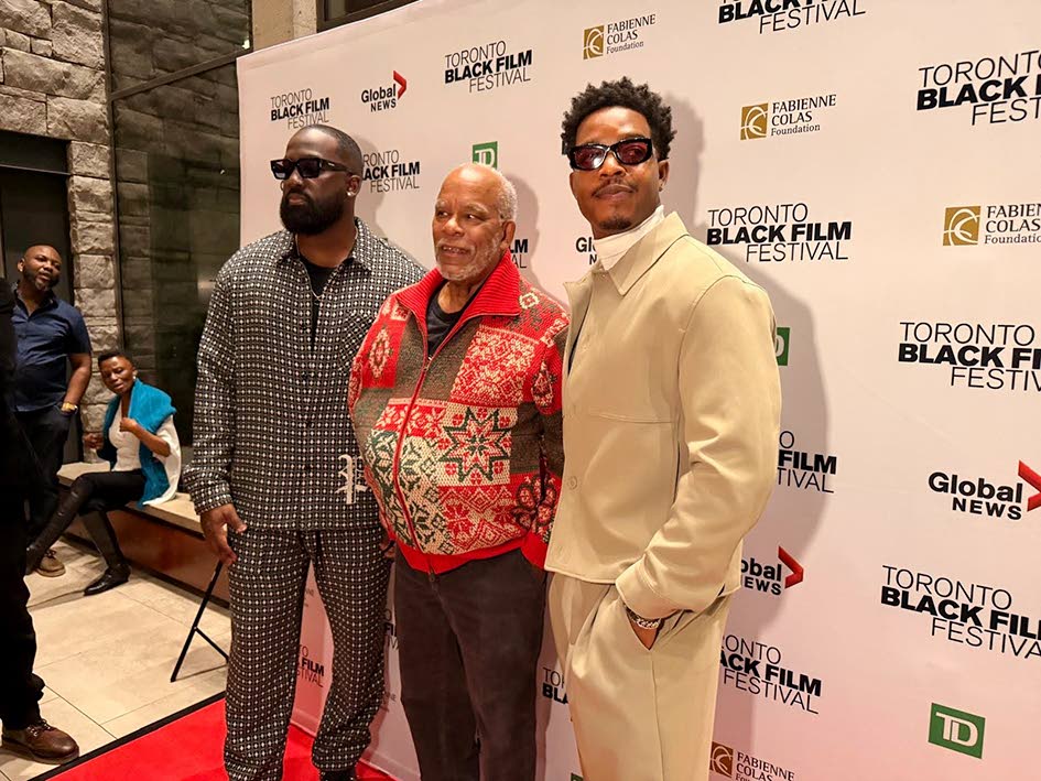 Shamier Anderson, Stanley Nelson and Stephan James at the opening night of the 14th annual Toronto Black Film Festival. 