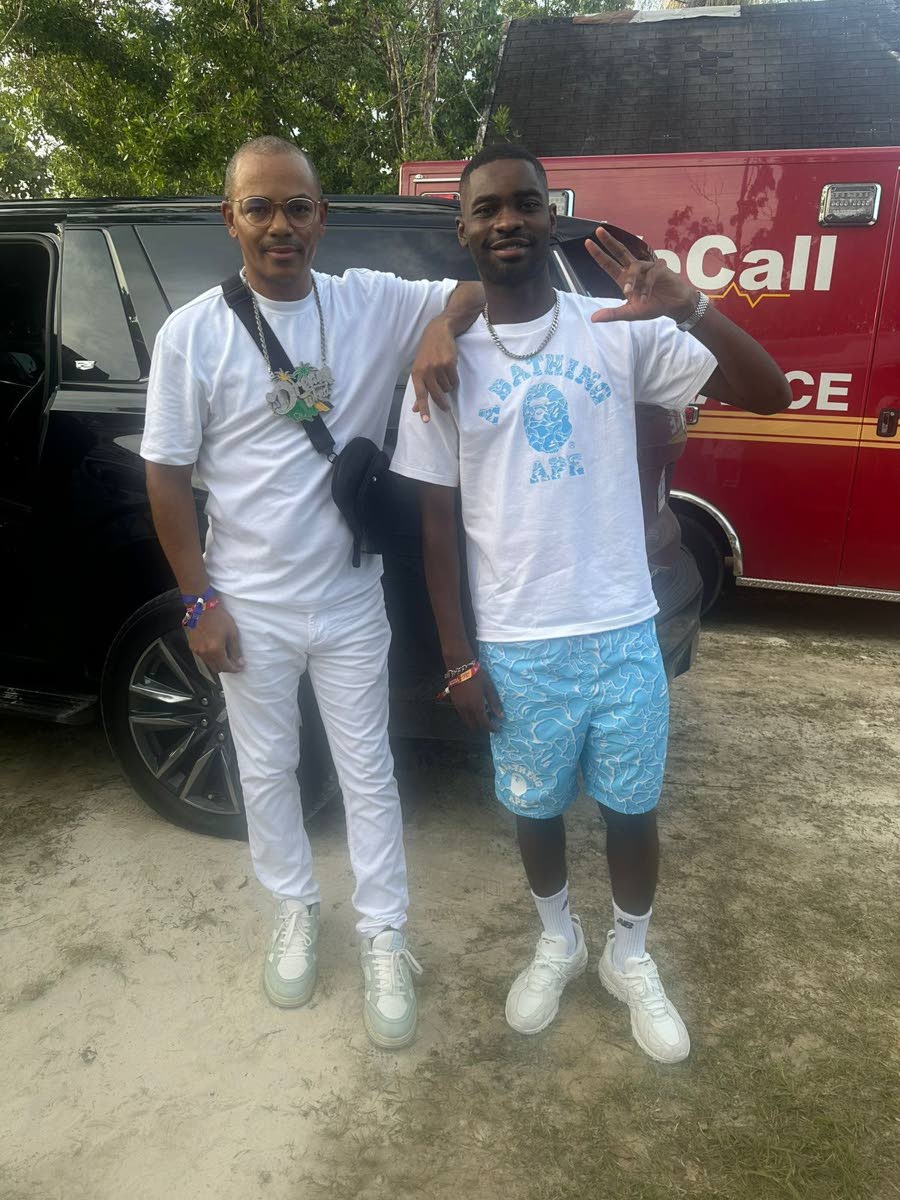 Scott Dunn (left), group managing director, Dream Entertainment Ltd, and British rapper Dave at the 2024 staging of Dream Weekend’s Daydreams in Negril in 2024.