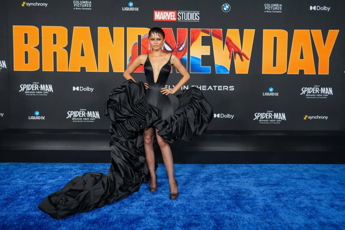Zendaya embraces her method dressing mantra on the blue carpet, leaning into goth glam in Ashi Studio Couture, paired with Boucheron jewellery and custom Christian Louboutin spider-decorated lace shoes.