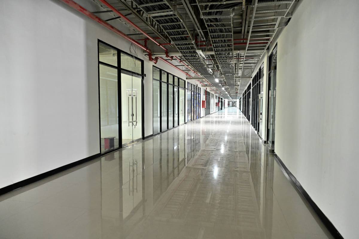 Empty stores, empty corridors.