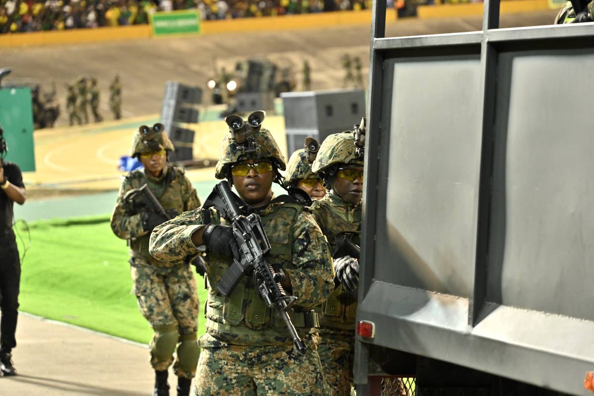 The Jamaica Defence Force’s all-female Precision Display team pays homage to 50 years of women in service at the Independence Grand Gala celebrations.