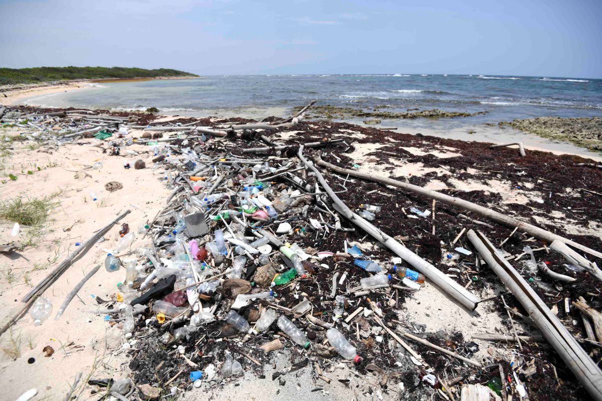 
Garbage washed ashore in Holland Bay, St Thomas, by sea currents guided by the northeast trade winds.
