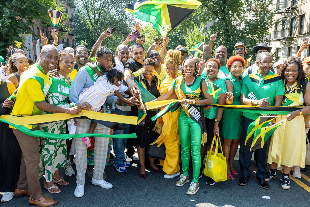 The official ribbon cutting ceremony to mark the first Jamaica Day Parade in Brooklyn, New York.