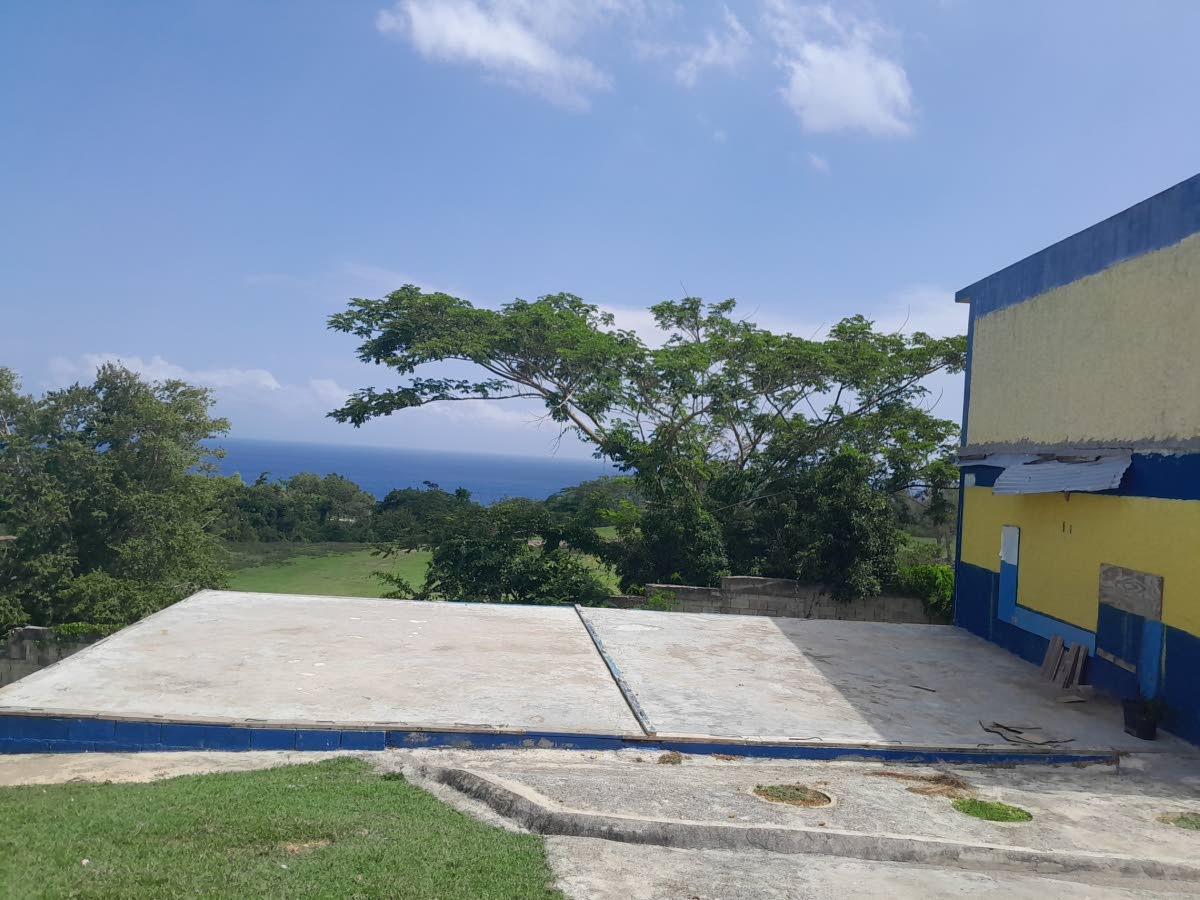 The floor of the two classrooms that were destroyed by Hurricane Melissa.