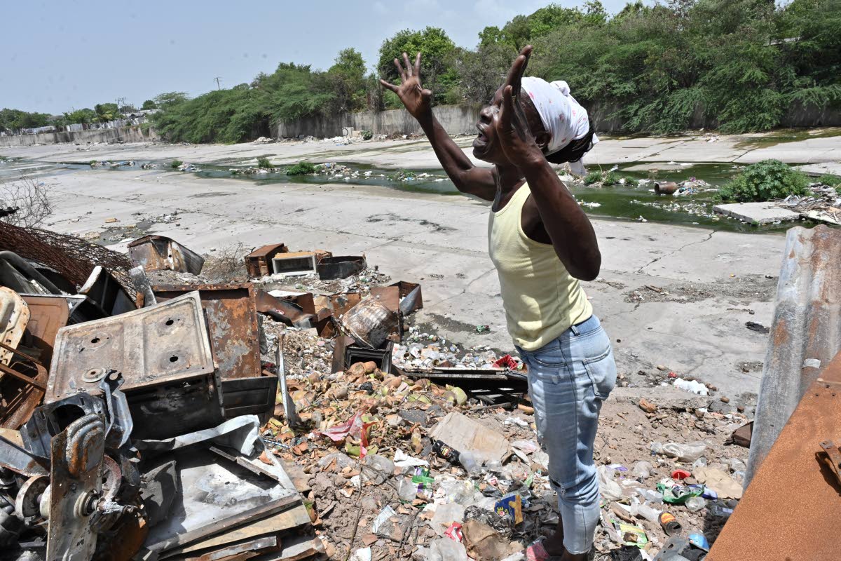 Sheresha Hemmings, otherwise called ‘Mama Justice’, is concerned about the pile-up of waste along the banks of the Sandy Gully.