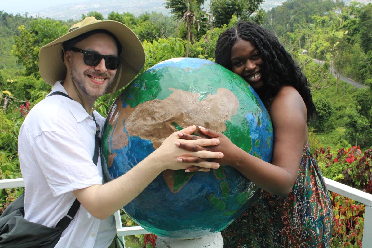 A couple poses for the camera after cementing their engagement at Ahhh Ras Natango in Montego Bay St James. 