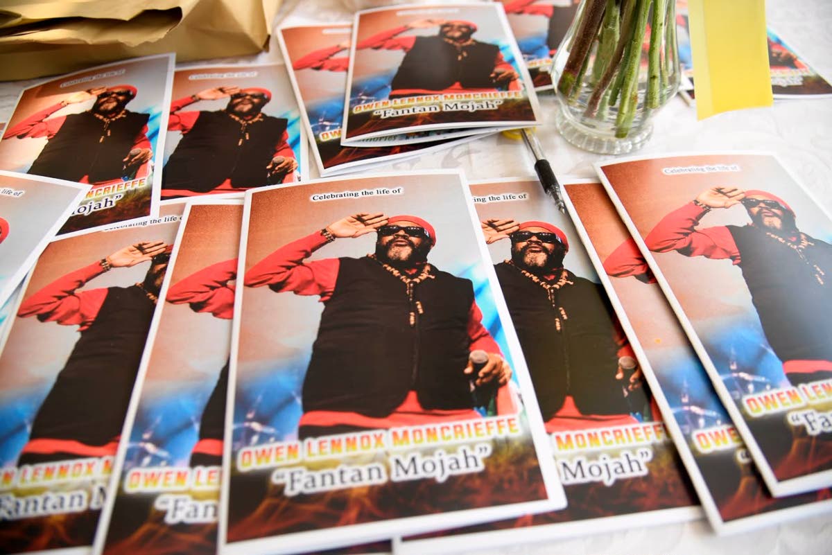 Funeral programmes for Owen Lenox Moncrieffe, better known as Fantan Mojah.
