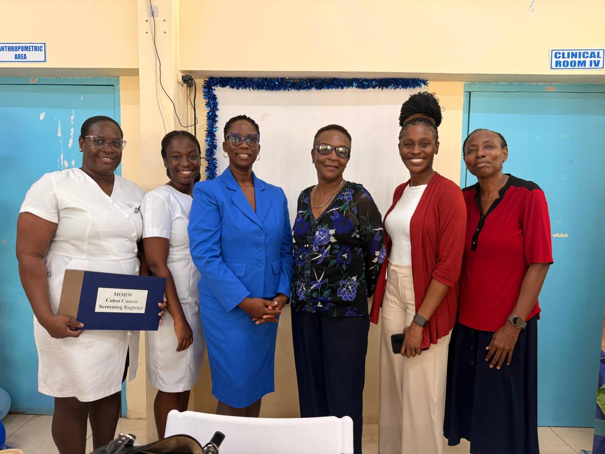 From left: Enrolled Assistant Nurse Codner and Registered Nurse Dawes from the Savanna-la-mar Health Centre; Novlin Leslie Little, parish manager, Westmoreland Public Health Services; Dr Beverley Wright, regional cancer programme coordinator at the Western