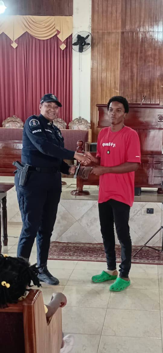 Outstanding camper Ludwick Collins has been encouraged by zone commander Inspector Seanene Steers to join the Jamaica Constabulary Force. 