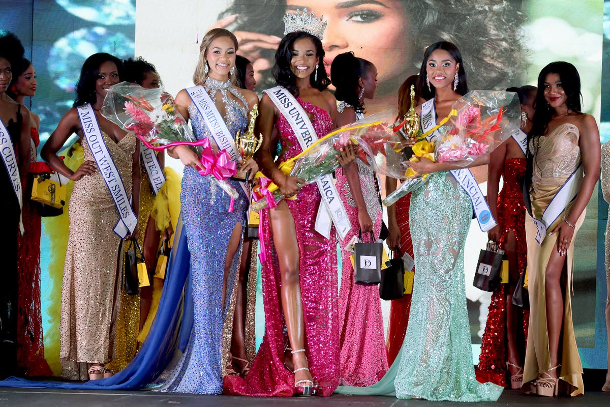 Celene Hall (centre) is Miss Universe Jamaica 2026 while Dr Tianna McDaniel (right), is first runner-up, and Kadejah Anderson is second runner-up following the coronation show held Sunday at the AC Hotel, St. Andrew. 