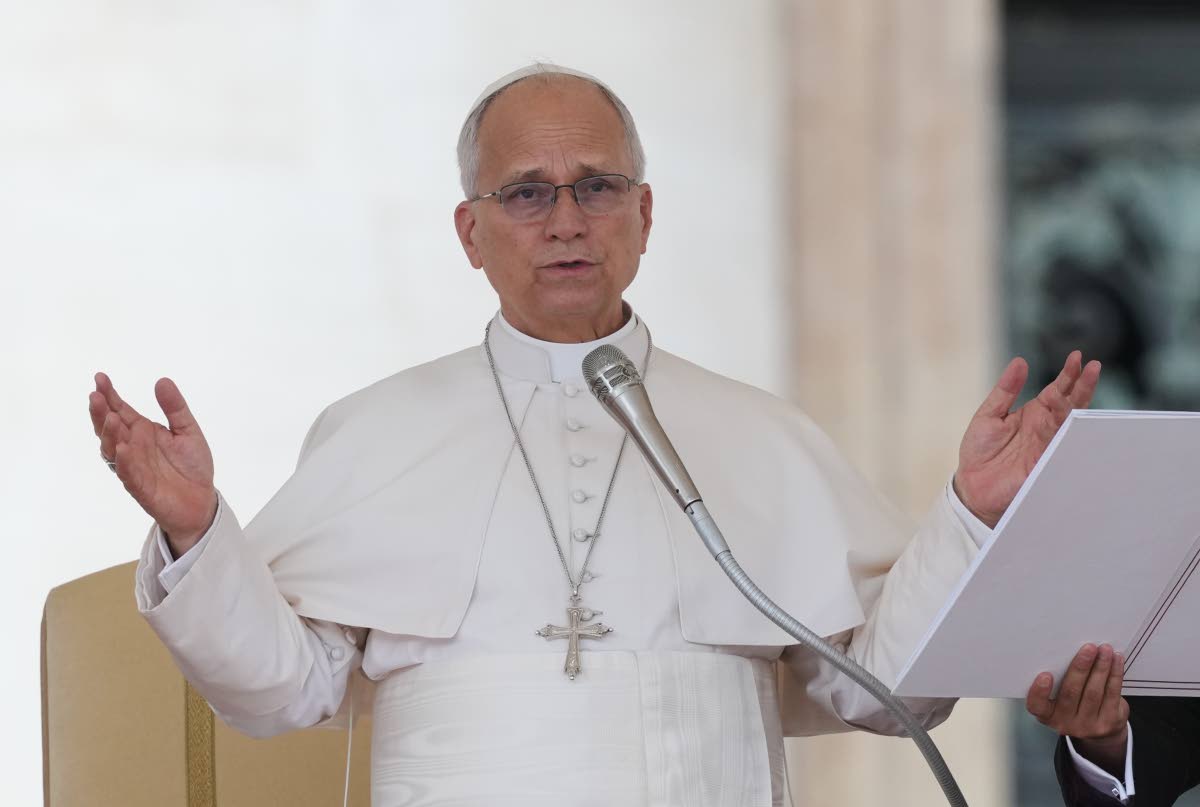 Pope Leo XIV holds his weekly general audience in St. Peter’s Square at The Vatican, Wednesday, Sept.9, 2026. (AP Photo/Andrew Medichini)