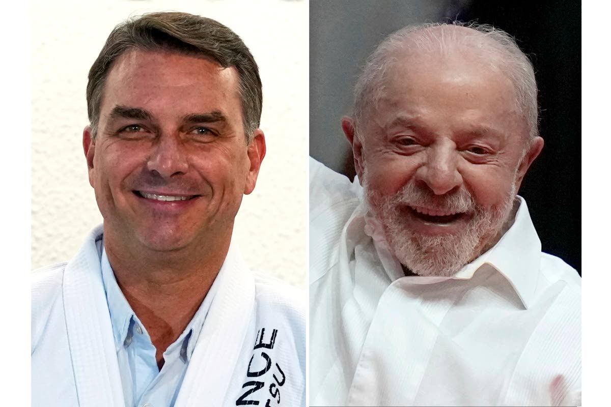 From left: Flavio Bolsonaro and Luiz Inacio Lula da Silva.