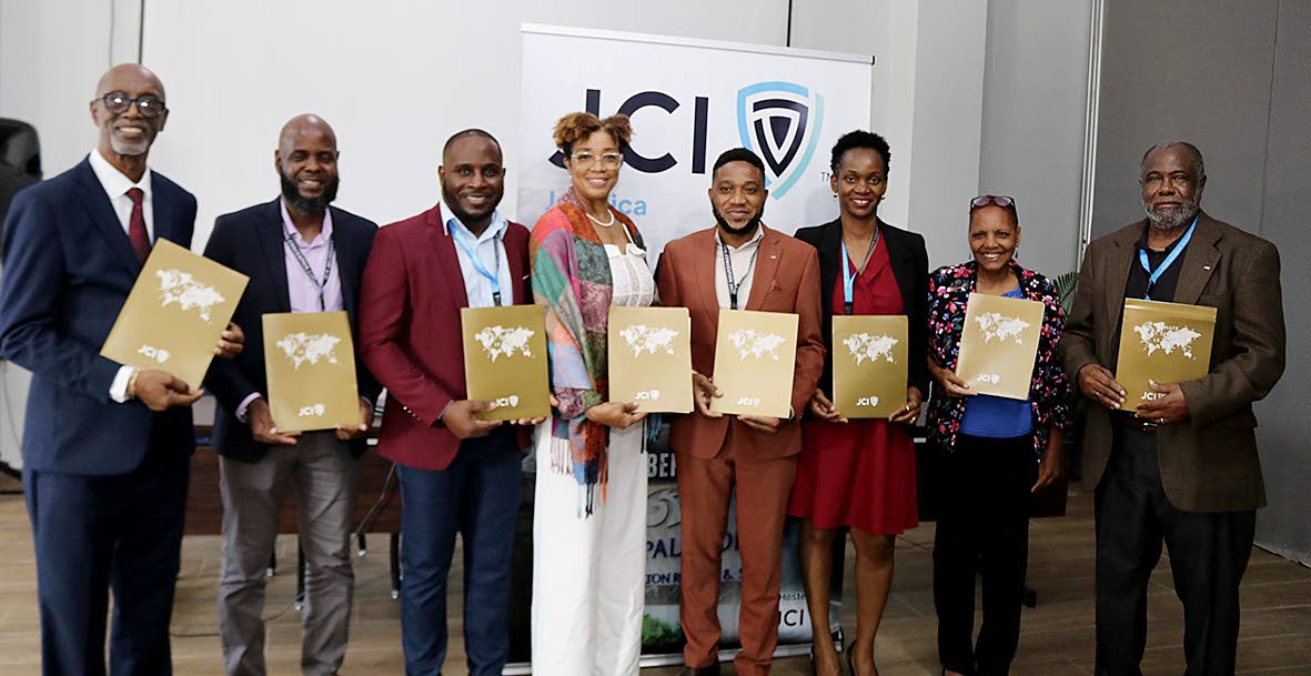 Newly installed JCI senators pose for a photograph following a special reception during JCI Jamaica’s annual convention.