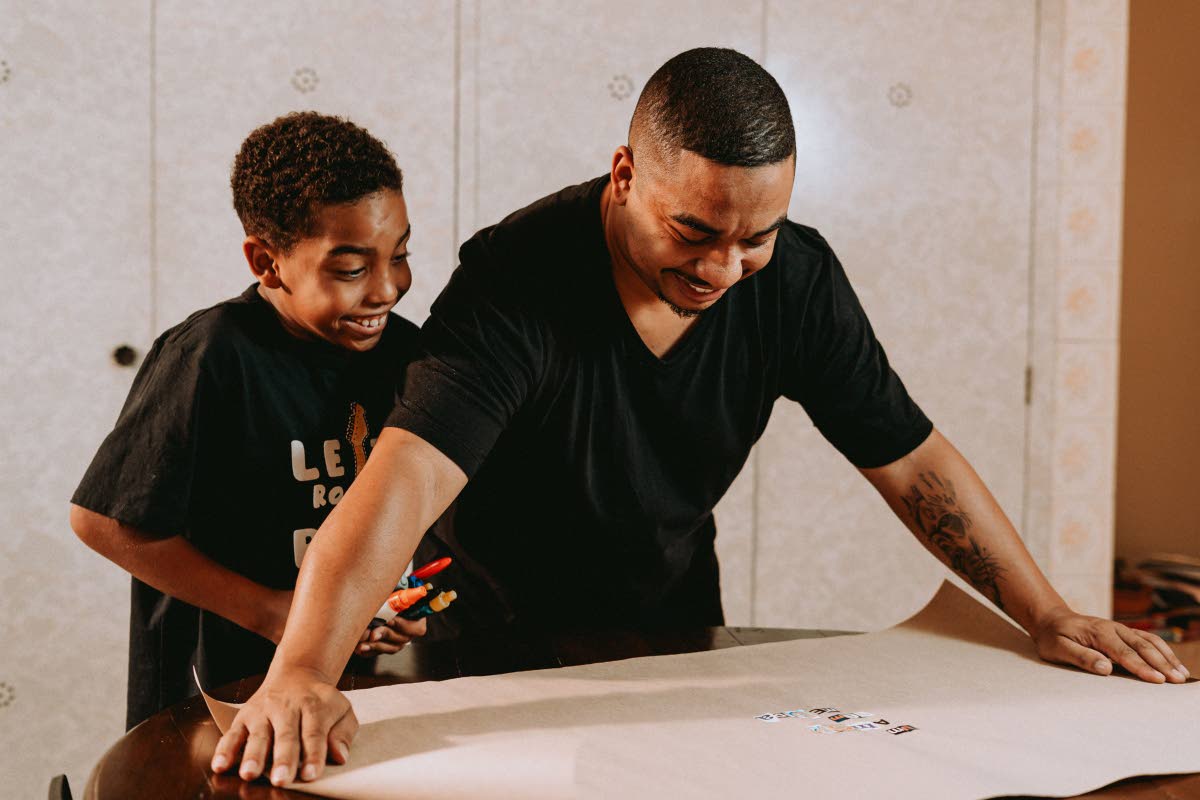 Representational image of a father and son