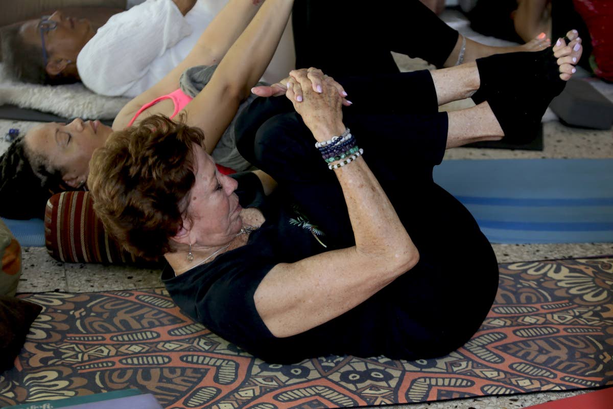 At 74, Sonita Abrahams Burrowes continues to get into her yoga postures after 50 years of practice, crediting the discipline with helping her maintain her physical well-being. She has also been practising Pilates for the past two decades.