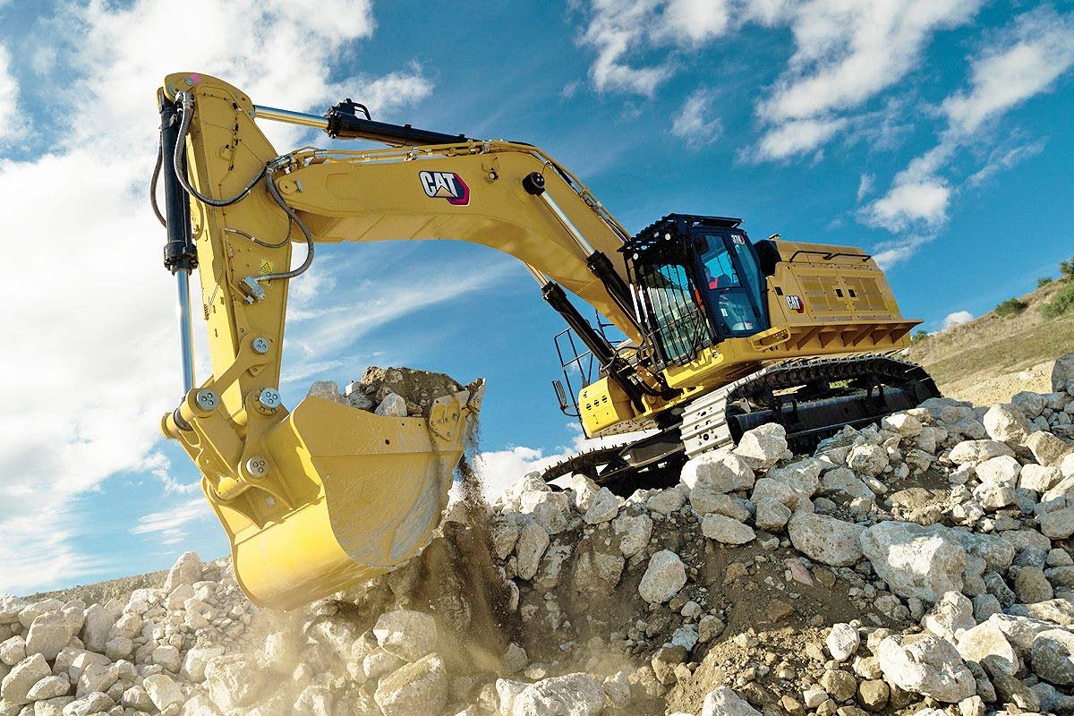 A Catapillar Cat 374 Hydraulic excavator.