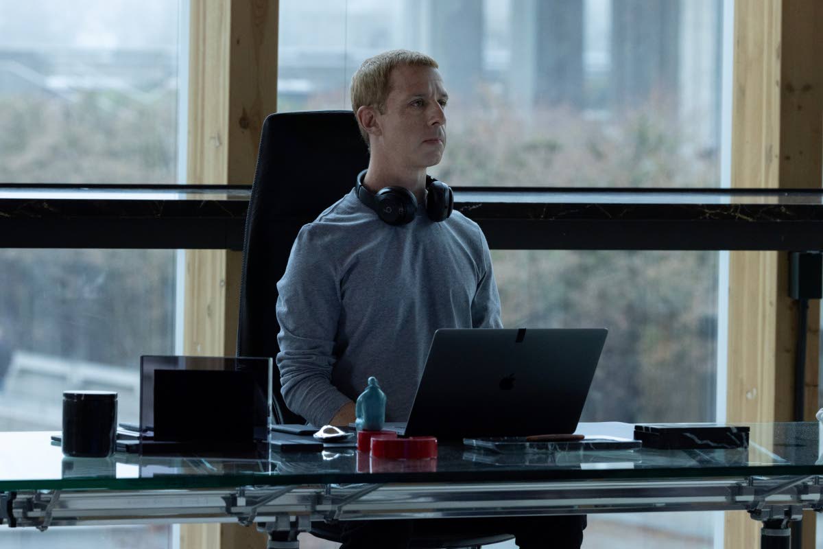 Jeremy Strong as Mark Zuckerberg, in a scene from 'The Social Reckoning'.