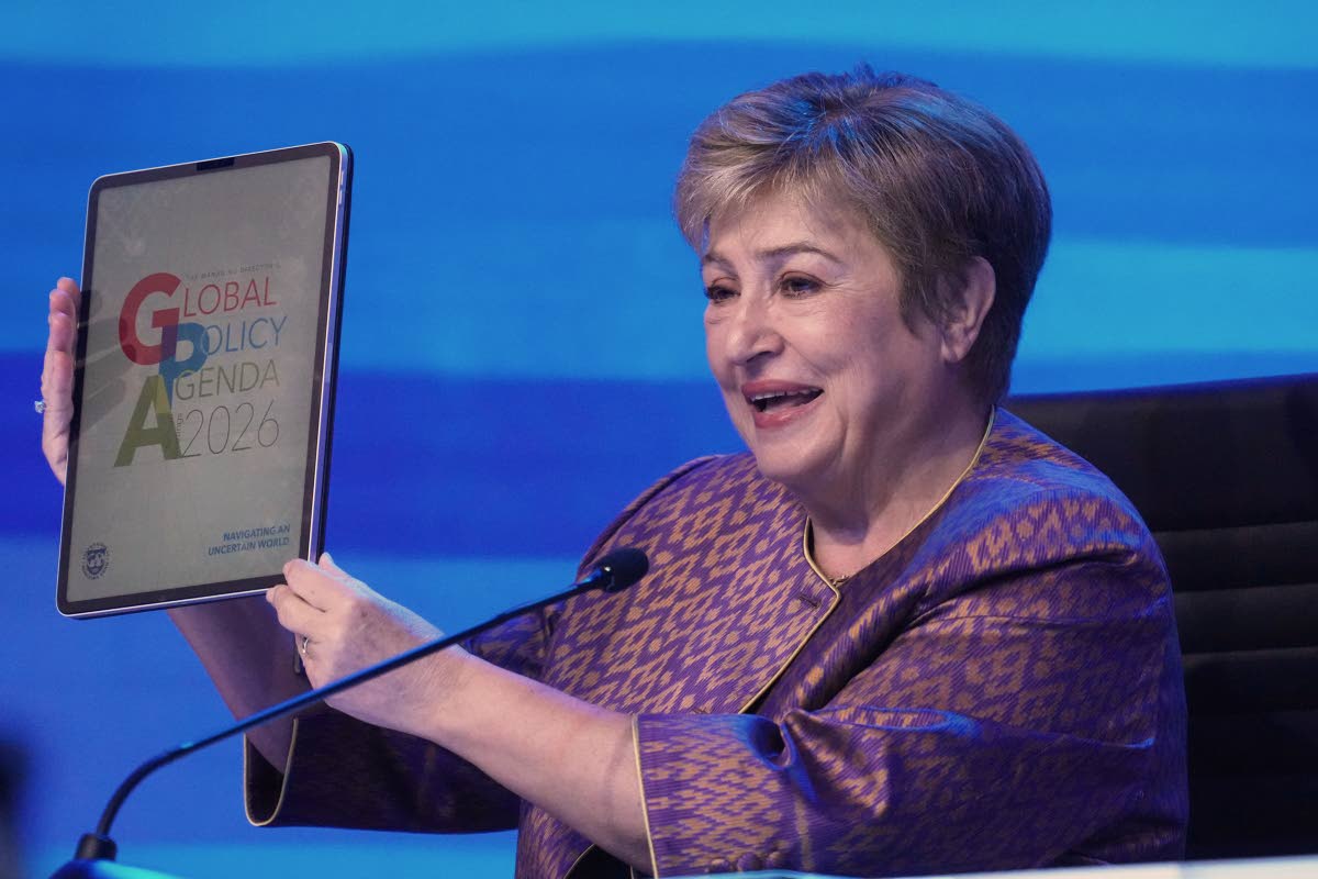 International Monetary Fund (IMF) Managing Director Kristalina Georgieva speaks at a news conference on the Global Policy Agenda forum during the annual meetings of the IMFand the World Bank Group in Bangkok, Thailand,.