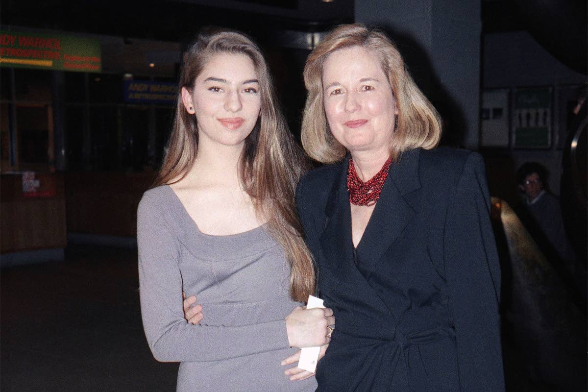 Sofia Coppola (left) poses with her mother Eleanor at the Museum of Modern Art in New York on February 26, 1989.
