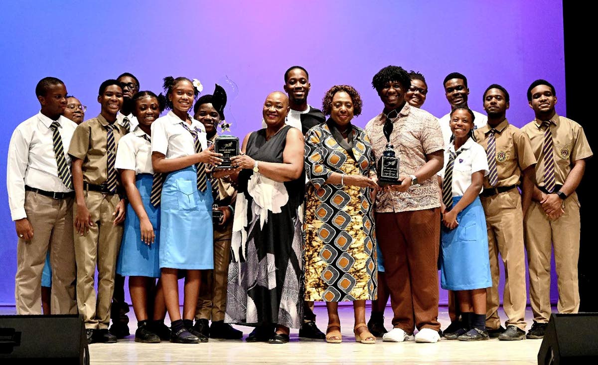Students and teachers from Ardenne High School are presented with the Marcus Garvey Award. 