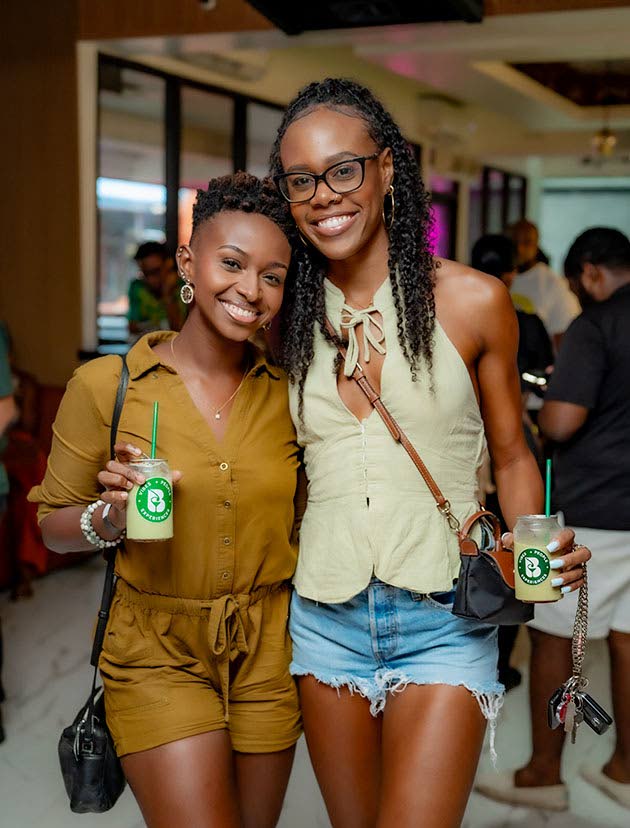Happy for the energy boost, Amaya Gomes is team matcha while Jonae Virgo is team iced coffee.