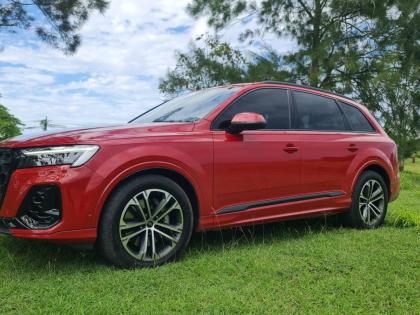 Sculpted lines and a commanding presence define the latest Q7 from this three-quarter perspective.