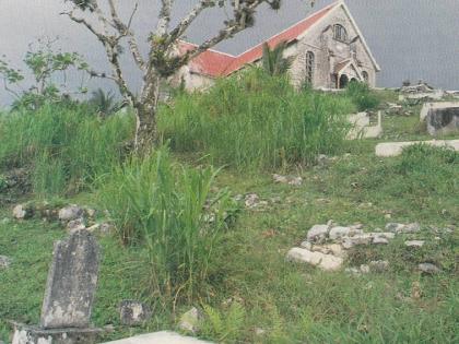 Archibald Monteath’s grave at Carmel Moravian Church in Westmoreland.