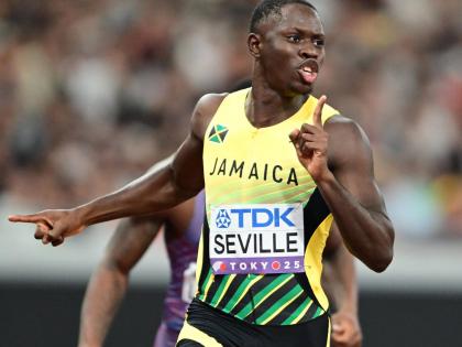 Oblique Seville asks for silence in a trademark move whenever he wins during the semifinals of the 100 metres at the World Athletics Championships on Sunday. He went on to forget the tradition when he claimed the title later that day.