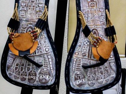 The work of Alao Luqman Omotayo is displayed inside the Library Multifunctional Room at The University of the West Indies, Mona campus, for the Conversations with Olive Senior Book Launch event. 