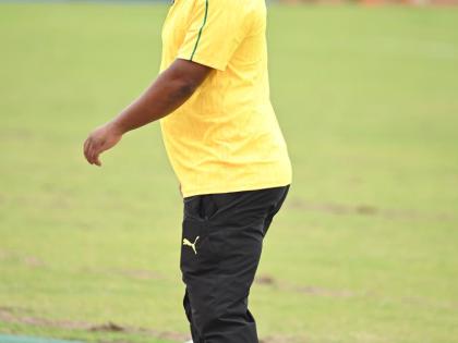 Coach Michael Frater at a training session at the Athletic Stadium in Shinagawa,Tokyo, Japan, on Friday, September 12. 