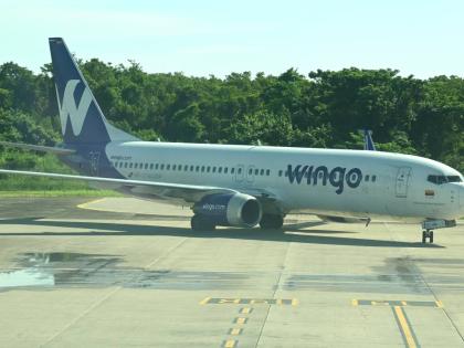One of the two Wingo Airlines mystery flights from Colombia arriving in Montego Bay on Thursday.