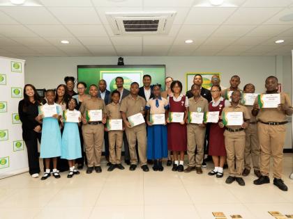The 2025 PEP Scholarship awardees beam with pride as they celebrate their achievements at the official ceremony. Standing proudly with them are Seprod Foundation and Group leaders (back row, from left): Lisa D’Oyen, Seprod Foundation executive director; 