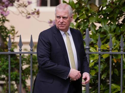 Prince Andrew looks round as he leaves after attending the Easter Matins Service at St George's Chapel, Windsor Castle, England, April 20, 2025. (AP Photo/Kirsty Wigglesworth, File)