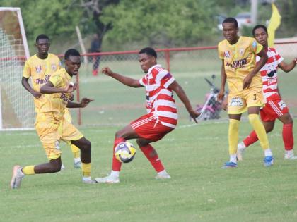Action between Glenmuir High School and Garvey Maceo during the first round of ISSA daCosta Cup.