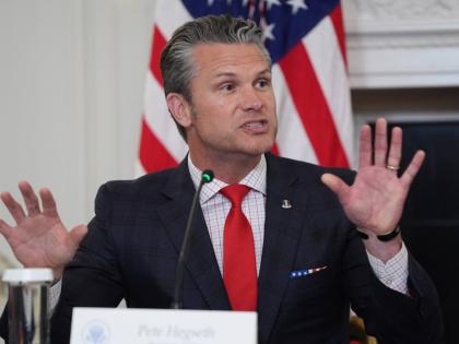Defence Secretary Pete Hegseth speaks during a round table on criminal cartels with President Donald Trump in the State Dining Room of the White House, on Thursday, in Washington. 