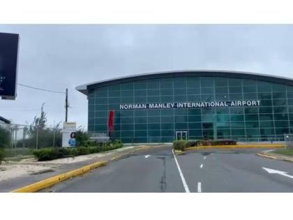 The Norman Manley International Airport during the passage of Hurricane Melissa on October 28.