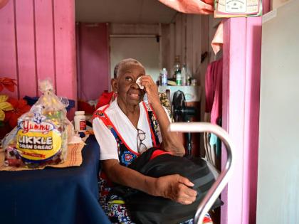 Ruth Lyn Deer is moved to tears as she recounts her experience during Hurricane Melissa, which led to a section of her roof being ripped off her home in Lacovia. 